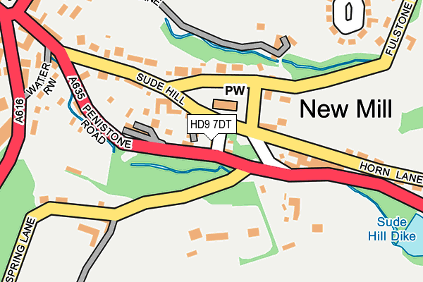 HD9 7DT map - OS OpenMap – Local (Ordnance Survey)