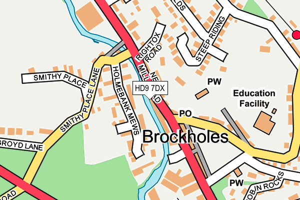 HD9 7DX map - OS OpenMap – Local (Ordnance Survey)