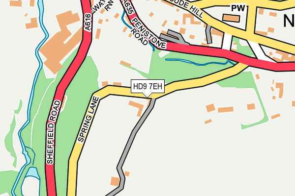 HD9 7EH map - OS OpenMap – Local (Ordnance Survey)