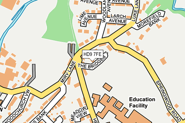 HD9 7FE map - OS OpenMap – Local (Ordnance Survey)