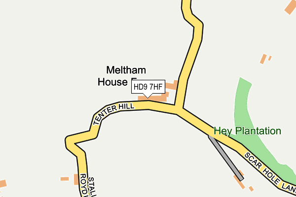 HD9 7HF map - OS OpenMap – Local (Ordnance Survey)