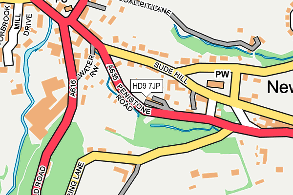 HD9 7JP map - OS OpenMap – Local (Ordnance Survey)