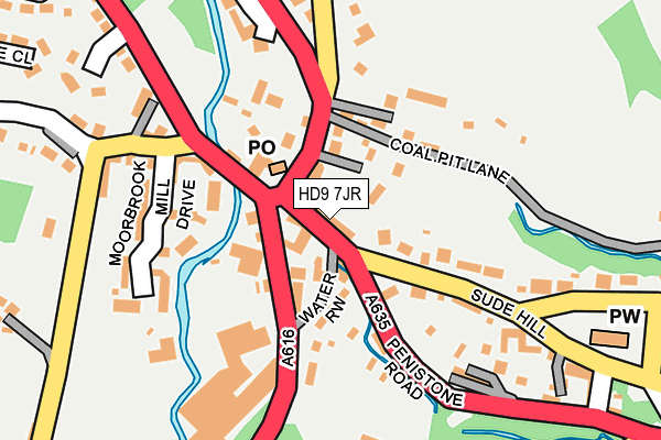 HD9 7JR map - OS OpenMap – Local (Ordnance Survey)