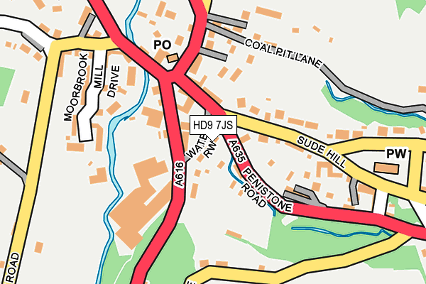 HD9 7JS map - OS OpenMap – Local (Ordnance Survey)