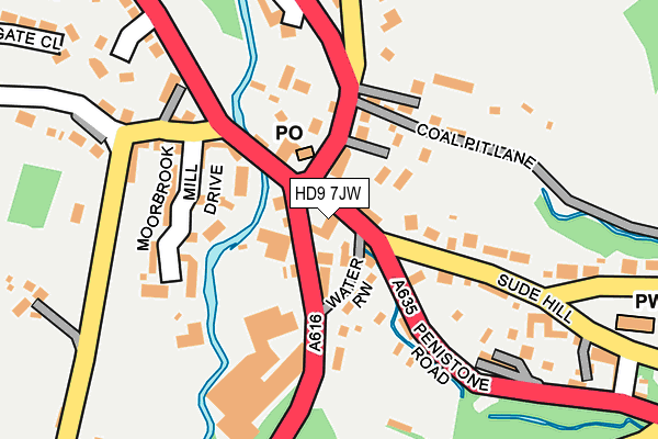 HD9 7JW map - OS OpenMap – Local (Ordnance Survey)