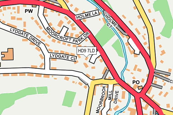 HD9 7LD map - OS OpenMap – Local (Ordnance Survey)