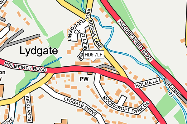 HD9 7LF map - OS OpenMap – Local (Ordnance Survey)