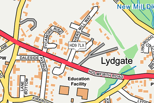 HD9 7LX map - OS OpenMap – Local (Ordnance Survey)