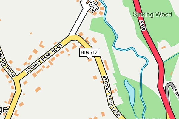 HD9 7LZ map - OS OpenMap – Local (Ordnance Survey)