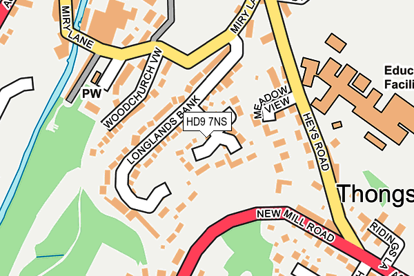 HD9 7NS map - OS OpenMap – Local (Ordnance Survey)