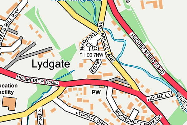HD9 7NW map - OS OpenMap – Local (Ordnance Survey)