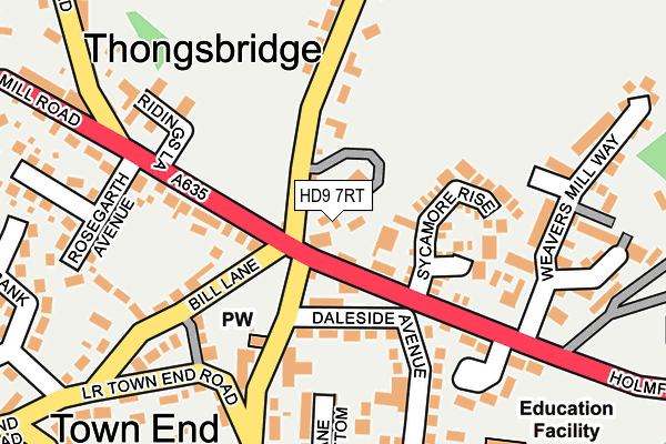 HD9 7RT map - OS OpenMap – Local (Ordnance Survey)