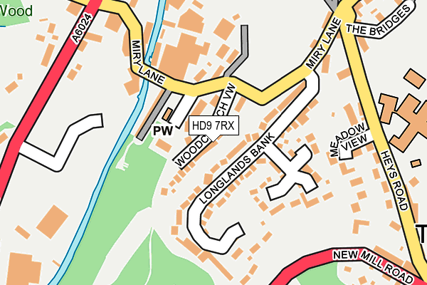 HD9 7RX map - OS OpenMap – Local (Ordnance Survey)
