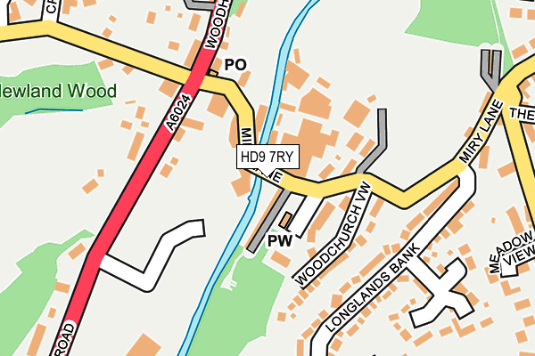 HD9 7RY map - OS OpenMap – Local (Ordnance Survey)