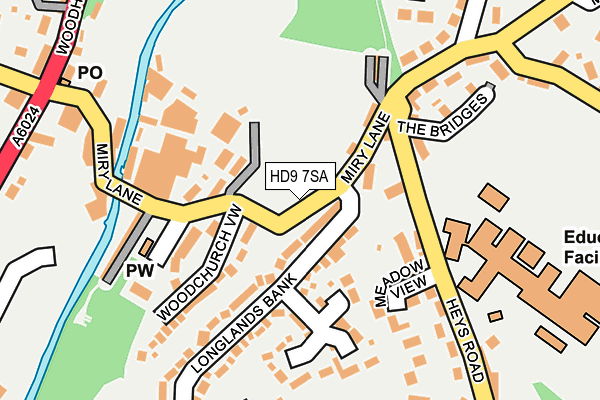 HD9 7SA map - OS OpenMap – Local (Ordnance Survey)