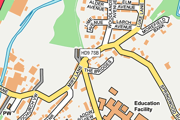 HD9 7SB map - OS OpenMap – Local (Ordnance Survey)
