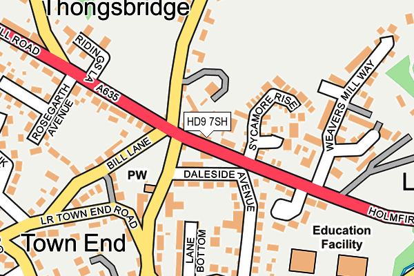 HD9 7SH map - OS OpenMap – Local (Ordnance Survey)