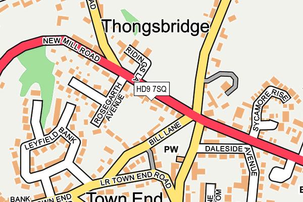 HD9 7SQ map - OS OpenMap – Local (Ordnance Survey)