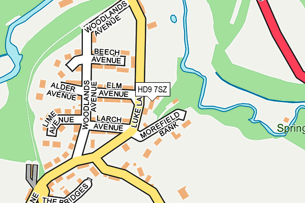HD9 7SZ map - OS OpenMap – Local (Ordnance Survey)