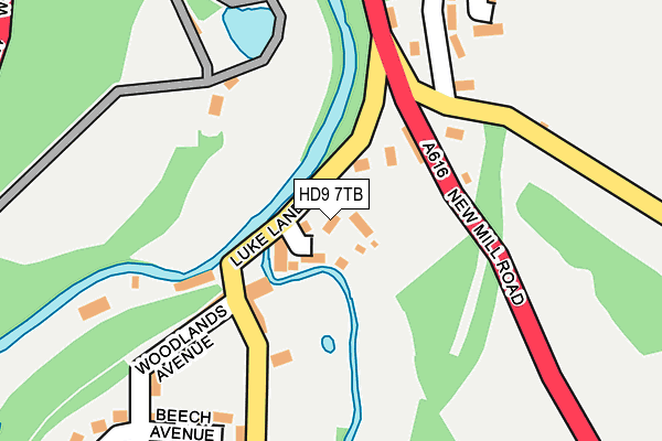 HD9 7TB map - OS OpenMap – Local (Ordnance Survey)