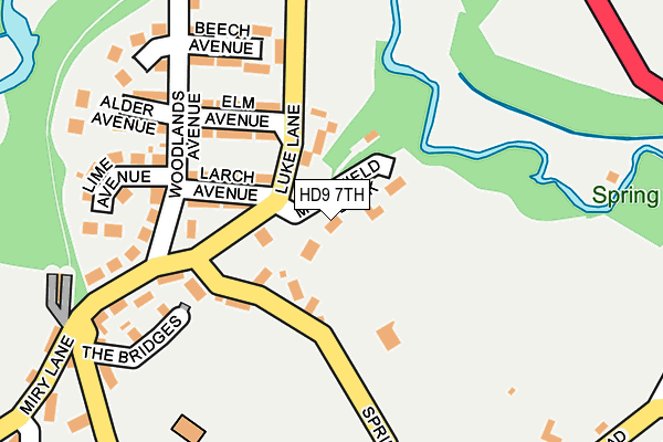 HD9 7TH map - OS OpenMap – Local (Ordnance Survey)