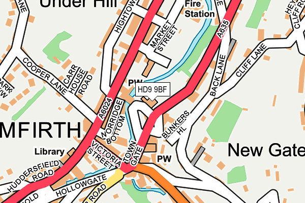 HD9 9BF map - OS OpenMap – Local (Ordnance Survey)