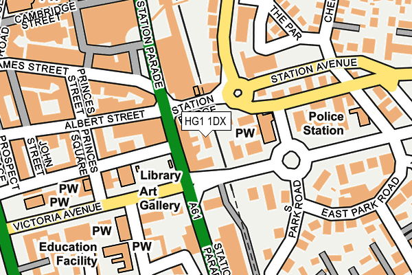 HG1 1DX map - OS OpenMap – Local (Ordnance Survey)