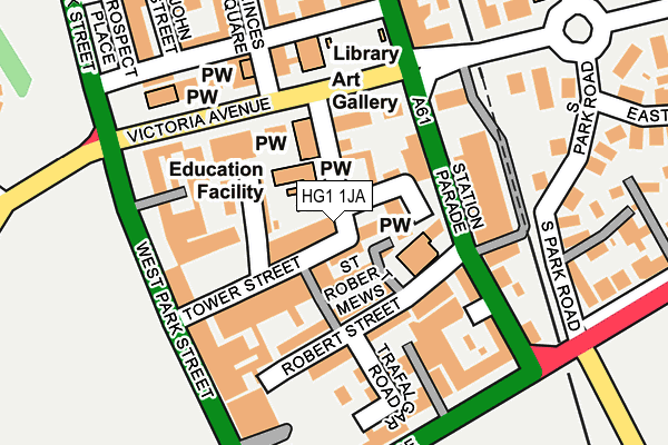 HG1 1JA map - OS OpenMap – Local (Ordnance Survey)
