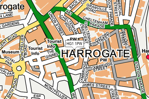 HG1 1PW map - OS OpenMap – Local (Ordnance Survey)