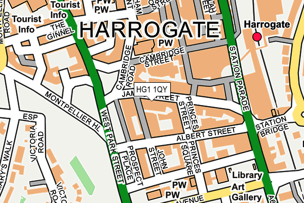 HG1 1QY map - OS OpenMap – Local (Ordnance Survey)