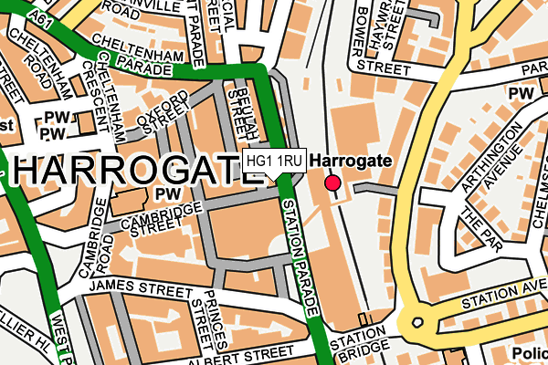 HG1 1RU map - OS OpenMap – Local (Ordnance Survey)