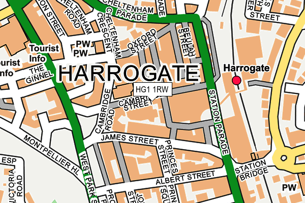 HG1 1RW map - OS OpenMap – Local (Ordnance Survey)