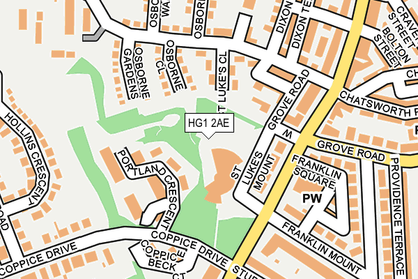 HG1 2AE map - OS OpenMap – Local (Ordnance Survey)