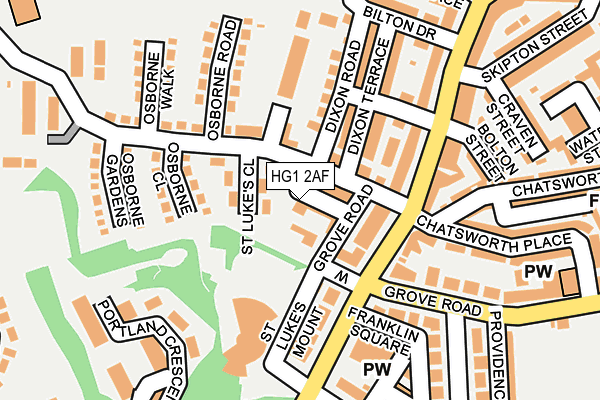 HG1 2AF map - OS OpenMap – Local (Ordnance Survey)