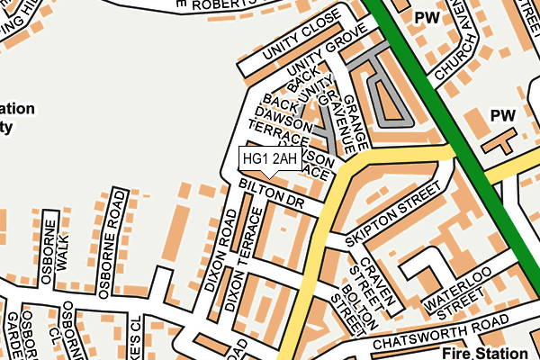 HG1 2AH map - OS OpenMap – Local (Ordnance Survey)