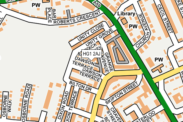 HG1 2AJ map - OS OpenMap – Local (Ordnance Survey)