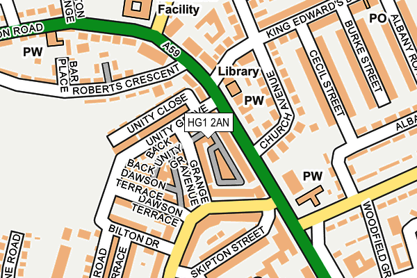 HG1 2AN map - OS OpenMap – Local (Ordnance Survey)