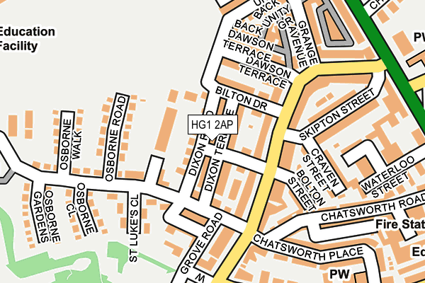 HG1 2AP map - OS OpenMap – Local (Ordnance Survey)