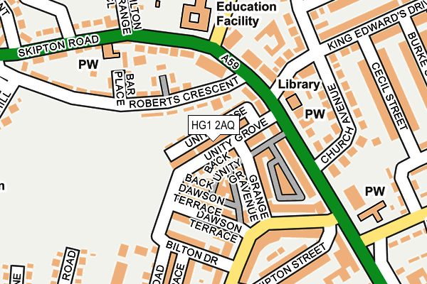 HG1 2AQ map - OS OpenMap – Local (Ordnance Survey)