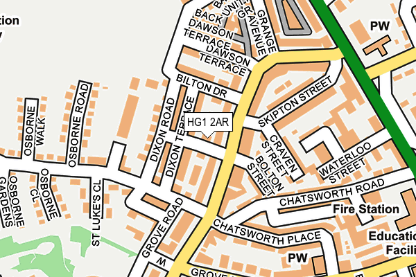 HG1 2AR map - OS OpenMap – Local (Ordnance Survey)