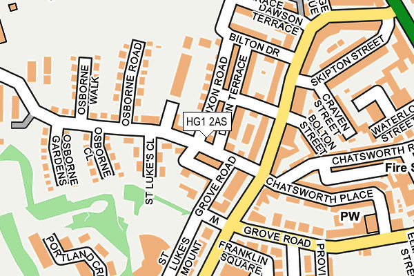 HG1 2AS map - OS OpenMap – Local (Ordnance Survey)