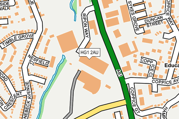 HG1 2AU map - OS OpenMap – Local (Ordnance Survey)