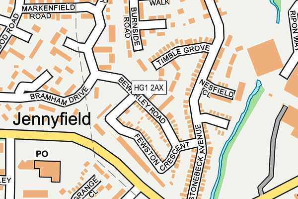 HG1 2AX map - OS OpenMap – Local (Ordnance Survey)