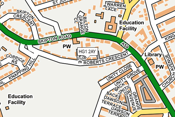 HG1 2AY map - OS OpenMap – Local (Ordnance Survey)