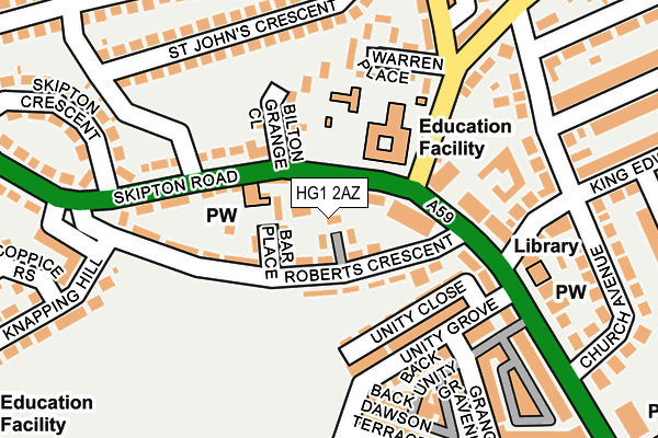 HG1 2AZ map - OS OpenMap – Local (Ordnance Survey)