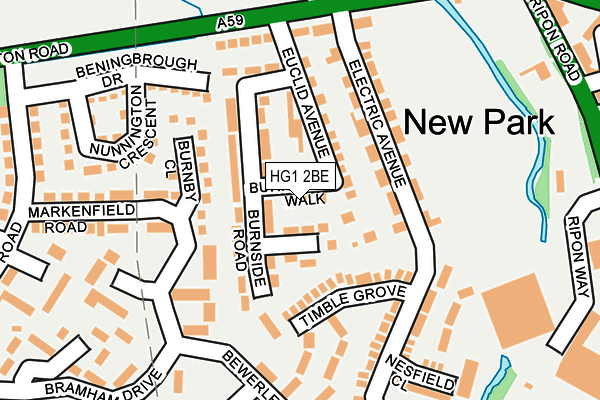 HG1 2BE map - OS OpenMap – Local (Ordnance Survey)