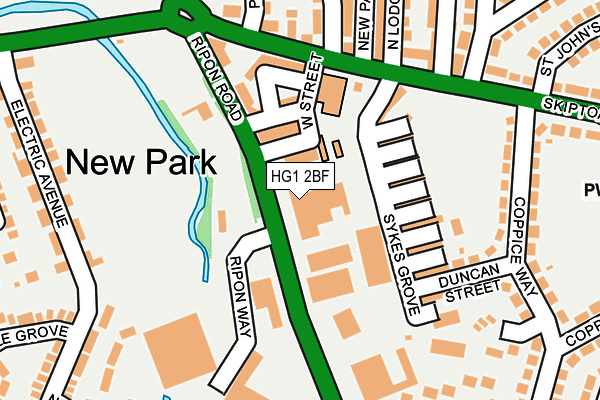 HG1 2BF map - OS OpenMap – Local (Ordnance Survey)