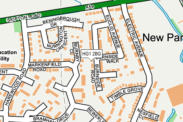 HG1 2BG map - OS OpenMap – Local (Ordnance Survey)