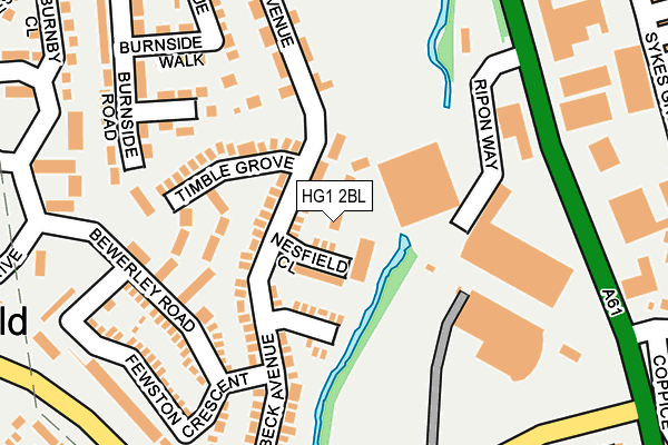 HG1 2BL map - OS OpenMap – Local (Ordnance Survey)