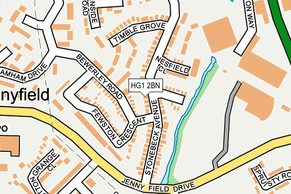 HG1 2BN map - OS OpenMap – Local (Ordnance Survey)